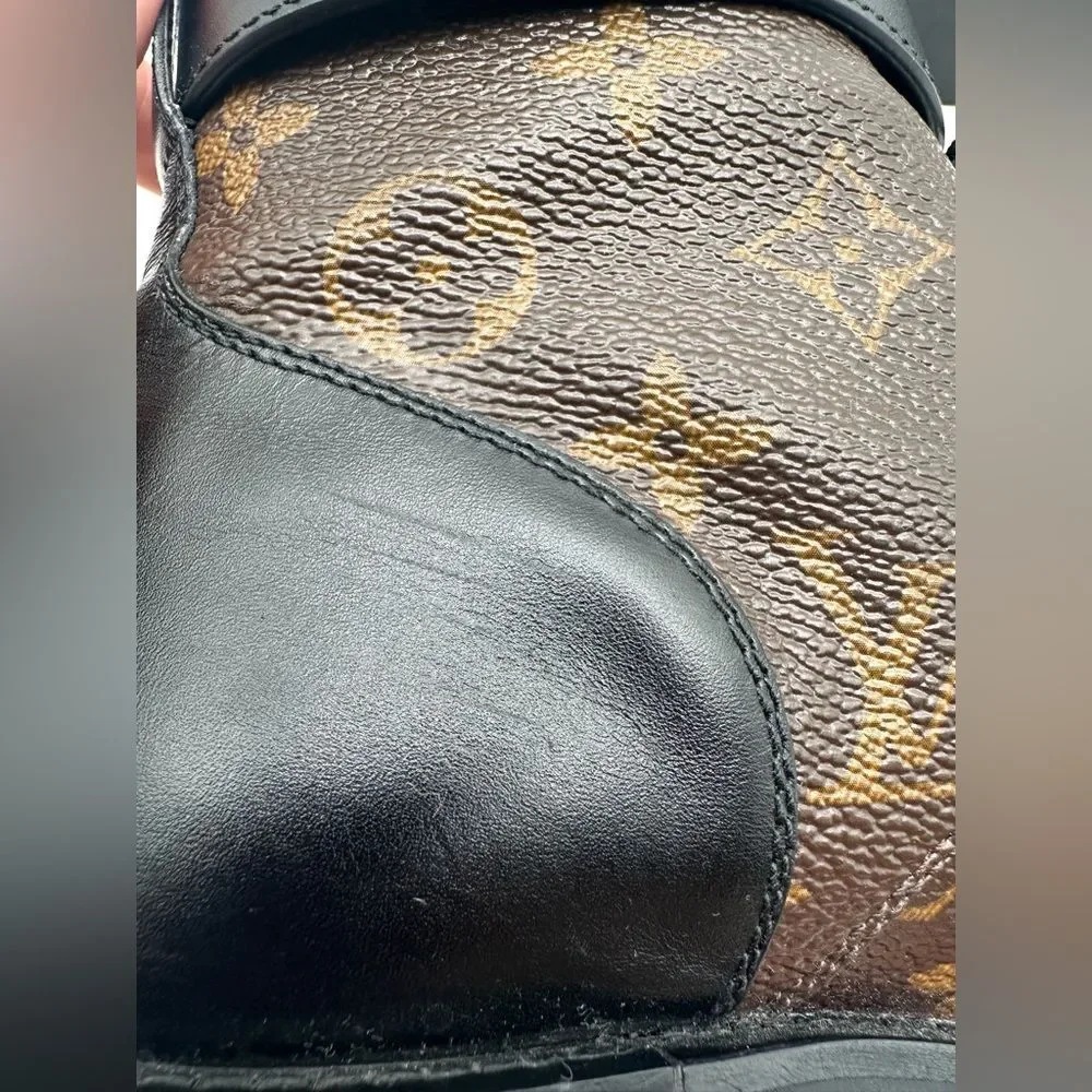 Louis Vuitton Wonderland Ranger Combat Boot Brown LV Monogram EU 37.5 US 7.5